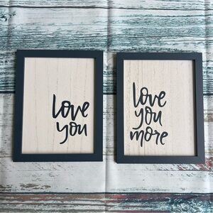 Gray Framed Love You Wall Art Set lightweight and easy to hang